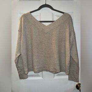 Cozy V-Neck Sweater in Cream